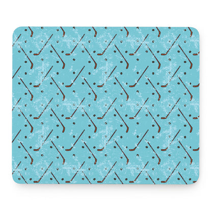 Hockey Stick And Puck Pattern Print Mouse Pad