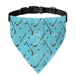 Hockey Stick And Puck Pattern Print Over The Collar Dog Bandana