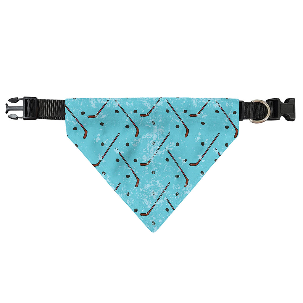 Hockey Stick And Puck Pattern Print Over The Collar Dog Bandana