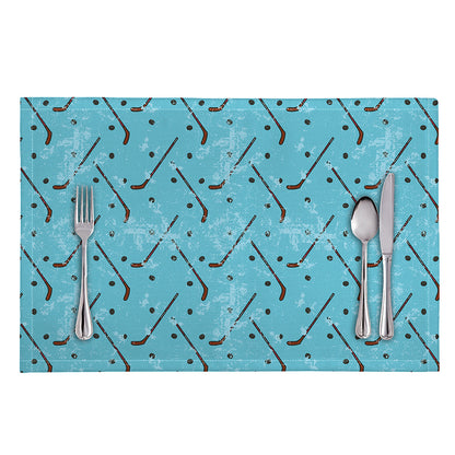 Hockey Stick And Puck Pattern Print Placemat