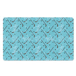 Hockey Stick And Puck Pattern Print Polyester Doormat