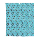 Hockey Stick And Puck Pattern Print Polyester Shower Curtain
