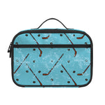 Hockey Stick And Puck Pattern Print Portable Lunch Bag