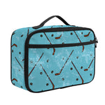 Hockey Stick And Puck Pattern Print Portable Lunch Bag