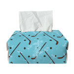 Hockey Stick And Puck Pattern Print Rectangle Tissue Box Cover