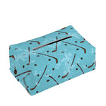 Hockey Stick And Puck Pattern Print Rectangle Tissue Box Cover