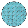Hockey Stick And Puck Pattern Print Round Floor Mat