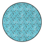 Hockey Stick And Puck Pattern Print Round Floor Mat