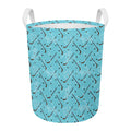 Hockey Stick And Puck Pattern Print Round Laundry Basket