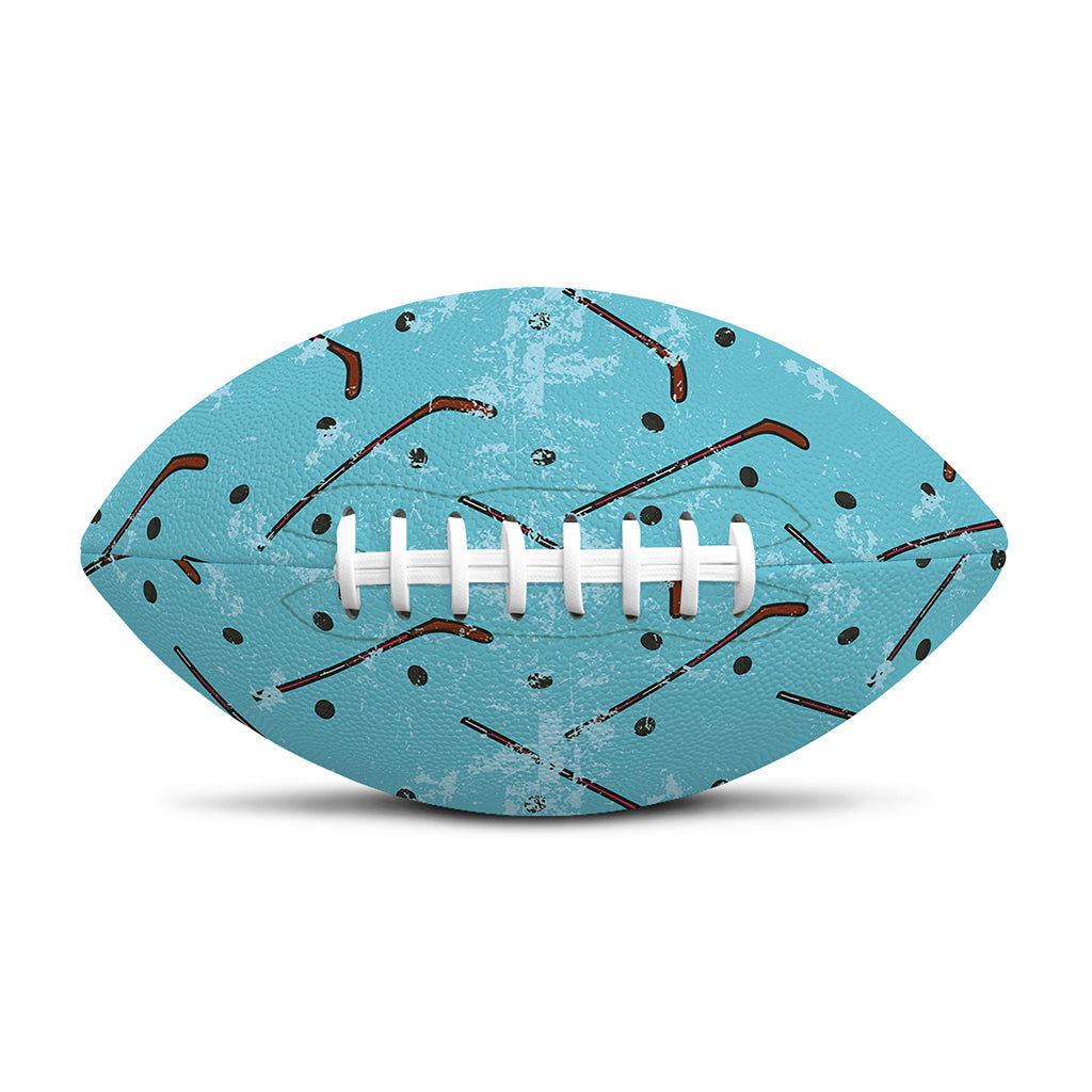 Hockey Stick And Puck Pattern Print Rugby Ball