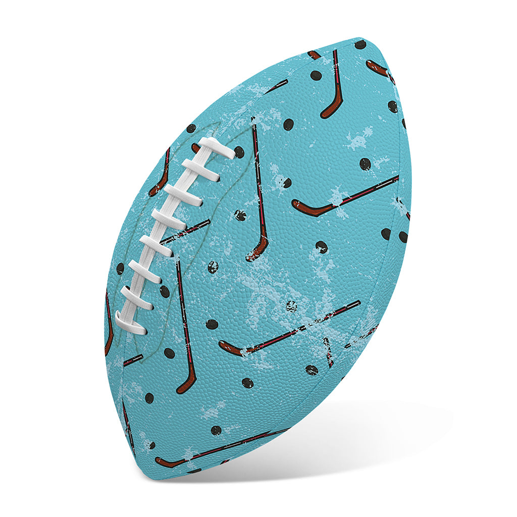 Hockey Stick And Puck Pattern Print Rugby Ball