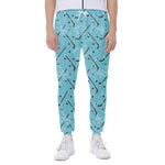 Hockey Stick And Puck Pattern Print Scuba Joggers