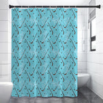 Hockey Stick And Puck Pattern Print Shower Curtain