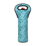 Hockey Stick And Puck Pattern Print Single Neoprene Wine Tote