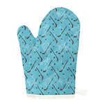 Hockey Stick And Puck Pattern Print Single Oven Mitt
