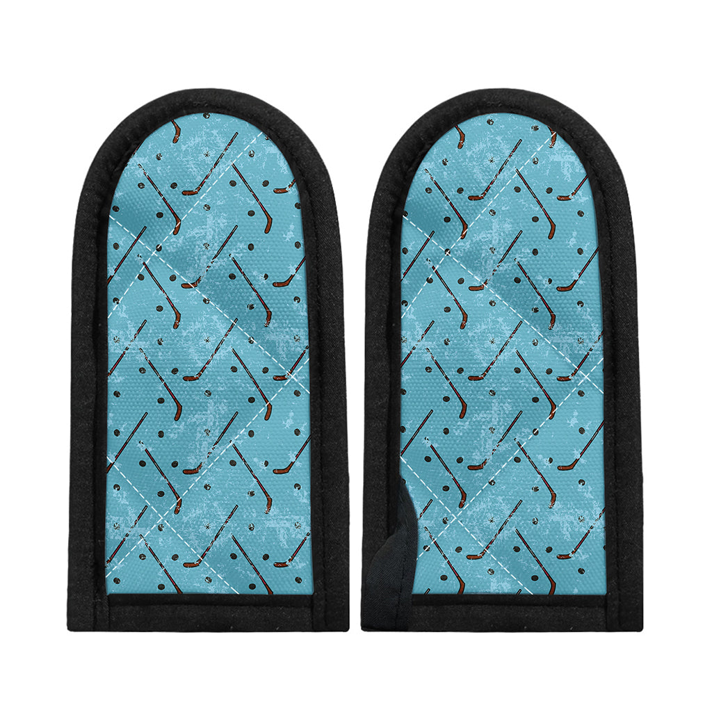 Hockey Stick And Puck Pattern Print Skillet Handle Cover