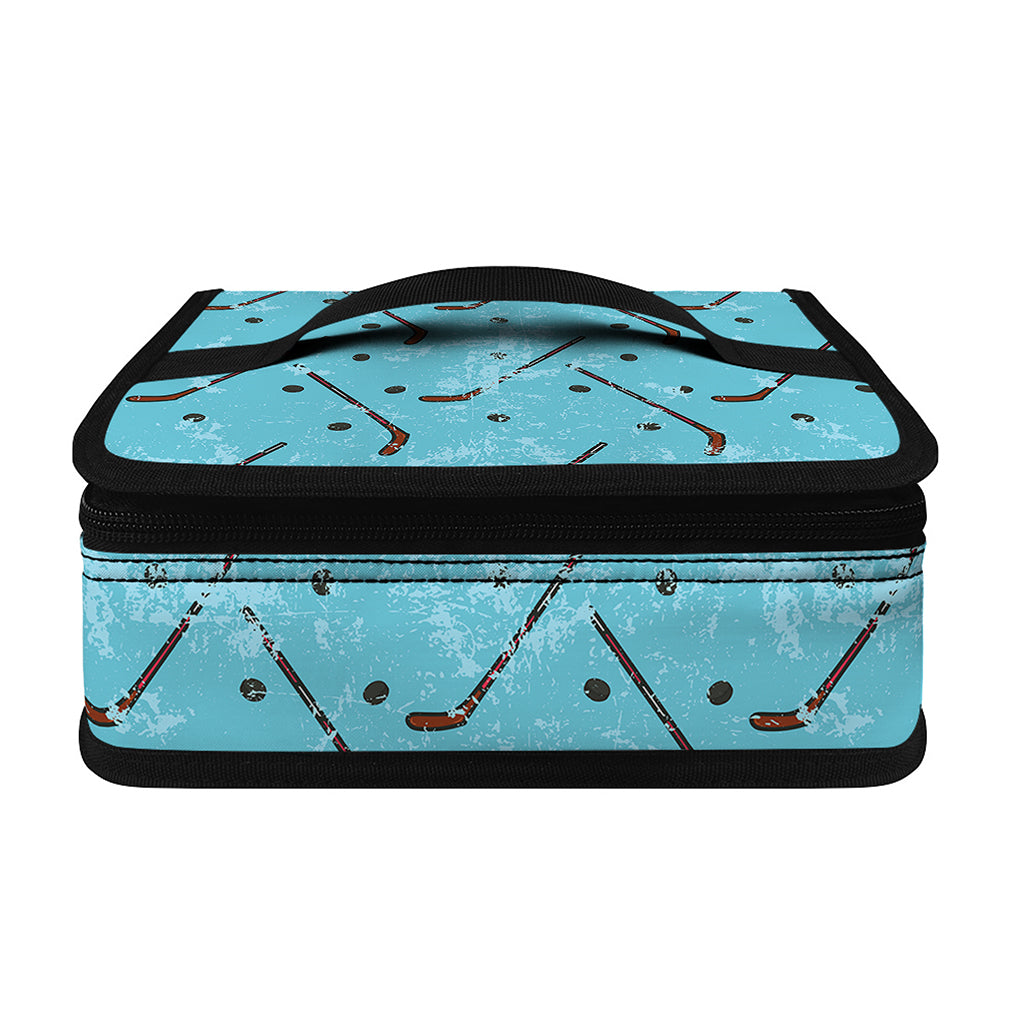 Hockey Stick And Puck Pattern Print Small Lunch Bag