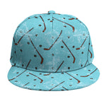 Hockey Stick And Puck Pattern Print Snapback Cap