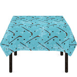 Hockey Stick And Puck Pattern Print Tablecloth