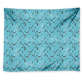 Hockey Stick And Puck Pattern Print Tapestry