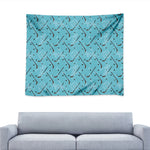 Hockey Stick And Puck Pattern Print Tapestry