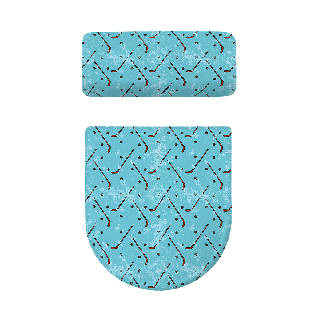 Hockey Stick And Puck Pattern Print Toilet Lid And Tank Cover Set