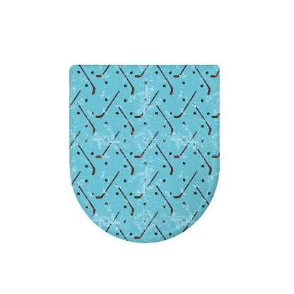 Hockey Stick And Puck Pattern Print Toilet Lid Cover