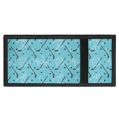 Hockey Stick And Puck Pattern Print Trifold Wallet
