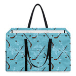 Hockey Stick And Puck Pattern Print Utility Tote Bag