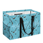 Hockey Stick And Puck Pattern Print Utility Tote Bag