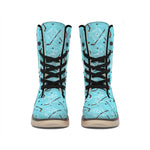 Hockey Stick And Puck Pattern Print Winter Boots