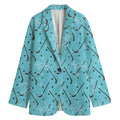 Hockey Stick And Puck Pattern Print Women's Blazer