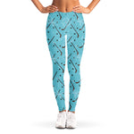 Hockey Stick And Puck Pattern Print Women's Leggings