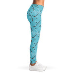 Hockey Stick And Puck Pattern Print Women's Leggings
