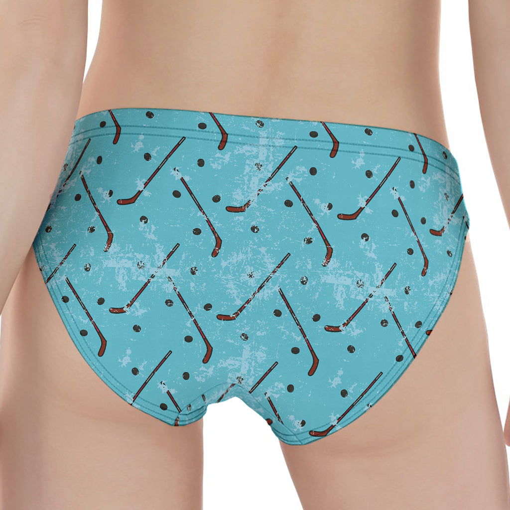Hockey Stick And Puck Pattern Print Women's Panties