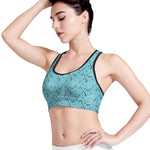 Hockey Stick And Puck Pattern Print Women's Sports Bra