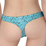 Hockey Stick And Puck Pattern Print Women's Thong