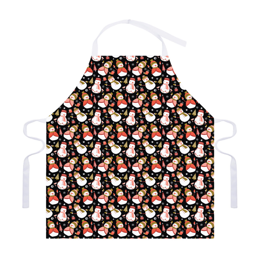 Holiday Snowman Pattern Print Adjustable Apron