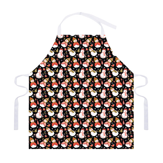 Holiday Snowman Pattern Print Adjustable Apron