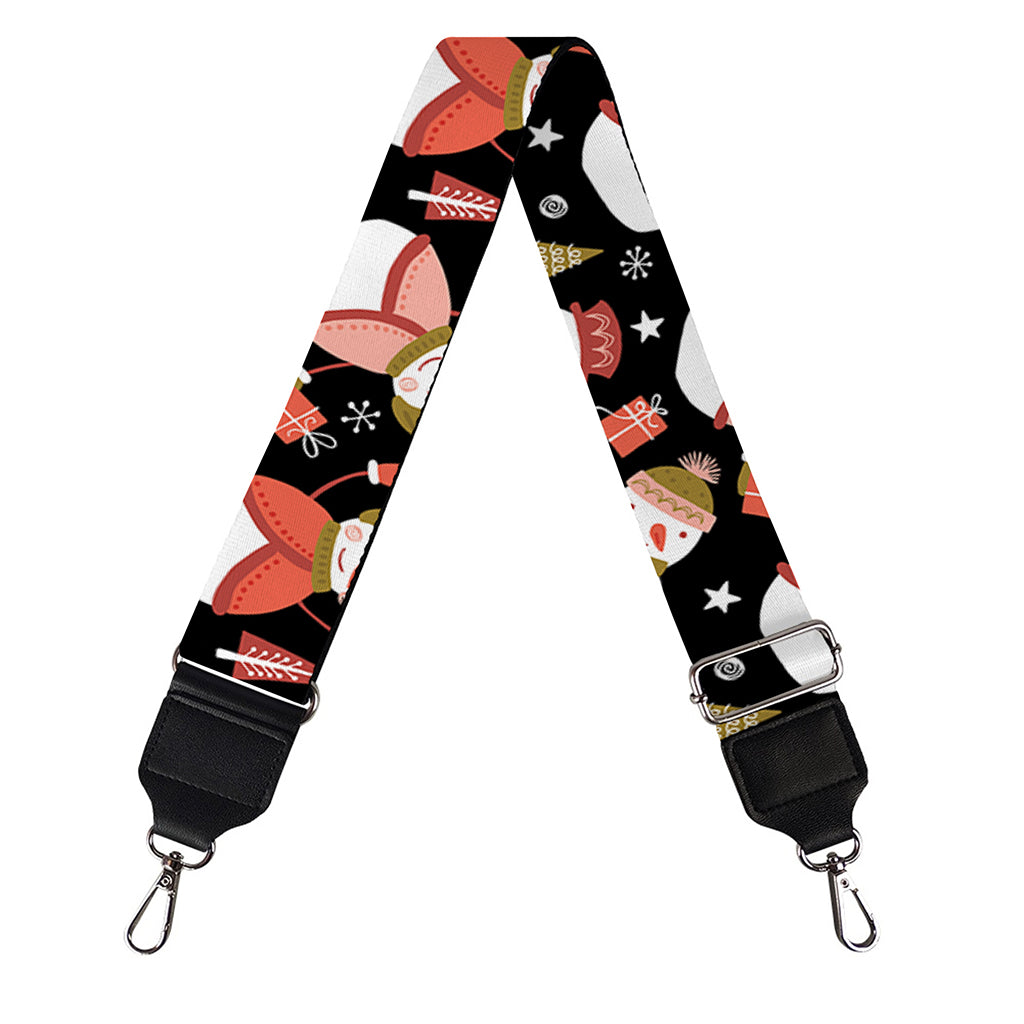 Holiday Snowman Pattern Print Bag Strap