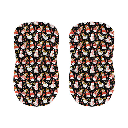 Holiday Snowman Pattern Print Bar Stool Covers