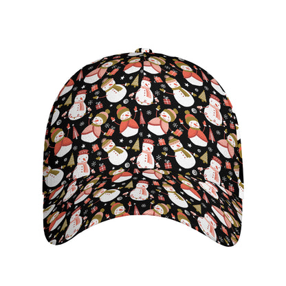 Holiday Snowman Pattern Print Baseball Cap