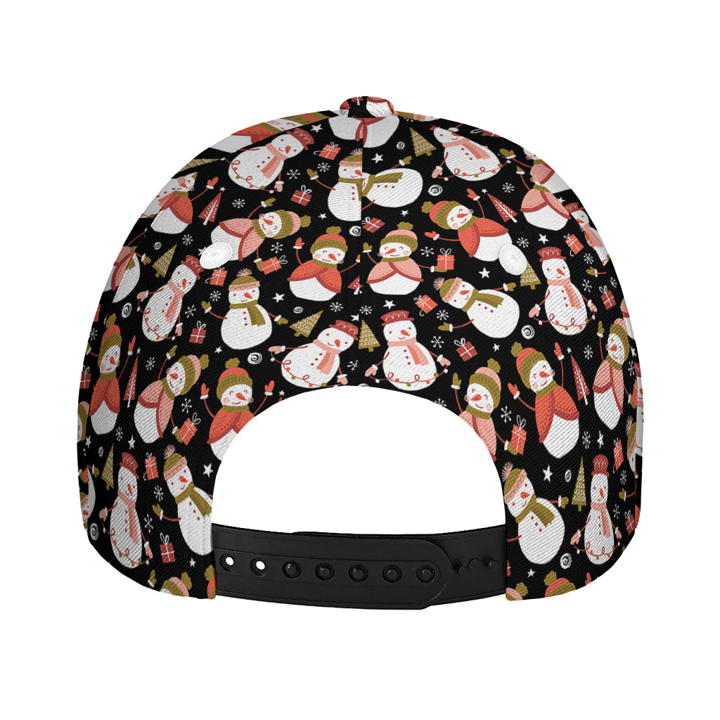 Holiday Snowman Pattern Print Baseball Cap