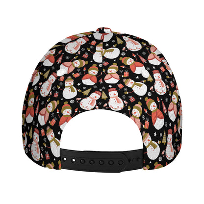 Holiday Snowman Pattern Print Baseball Cap