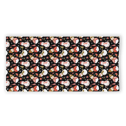Holiday Snowman Pattern Print Beach Towel