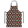 Holiday Snowman Pattern Print Bib Apron With Pocket