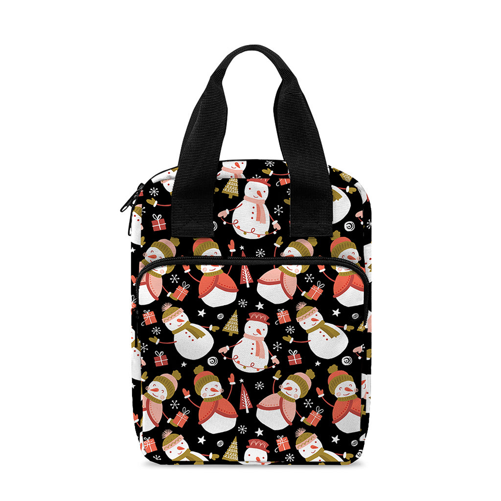 Holiday Snowman Pattern Print Bible Tote Bag