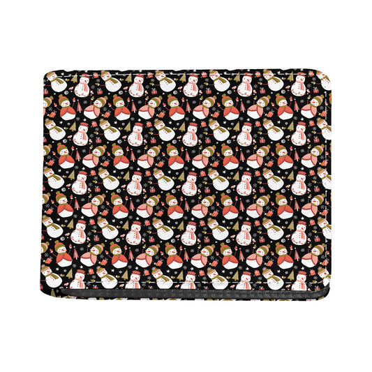 Holiday Snowman Pattern Print Bifold Wallet