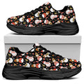 Holiday Snowman Pattern Print Black Chunky Shoes