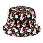 Holiday Snowman Pattern Print Bucket Hat